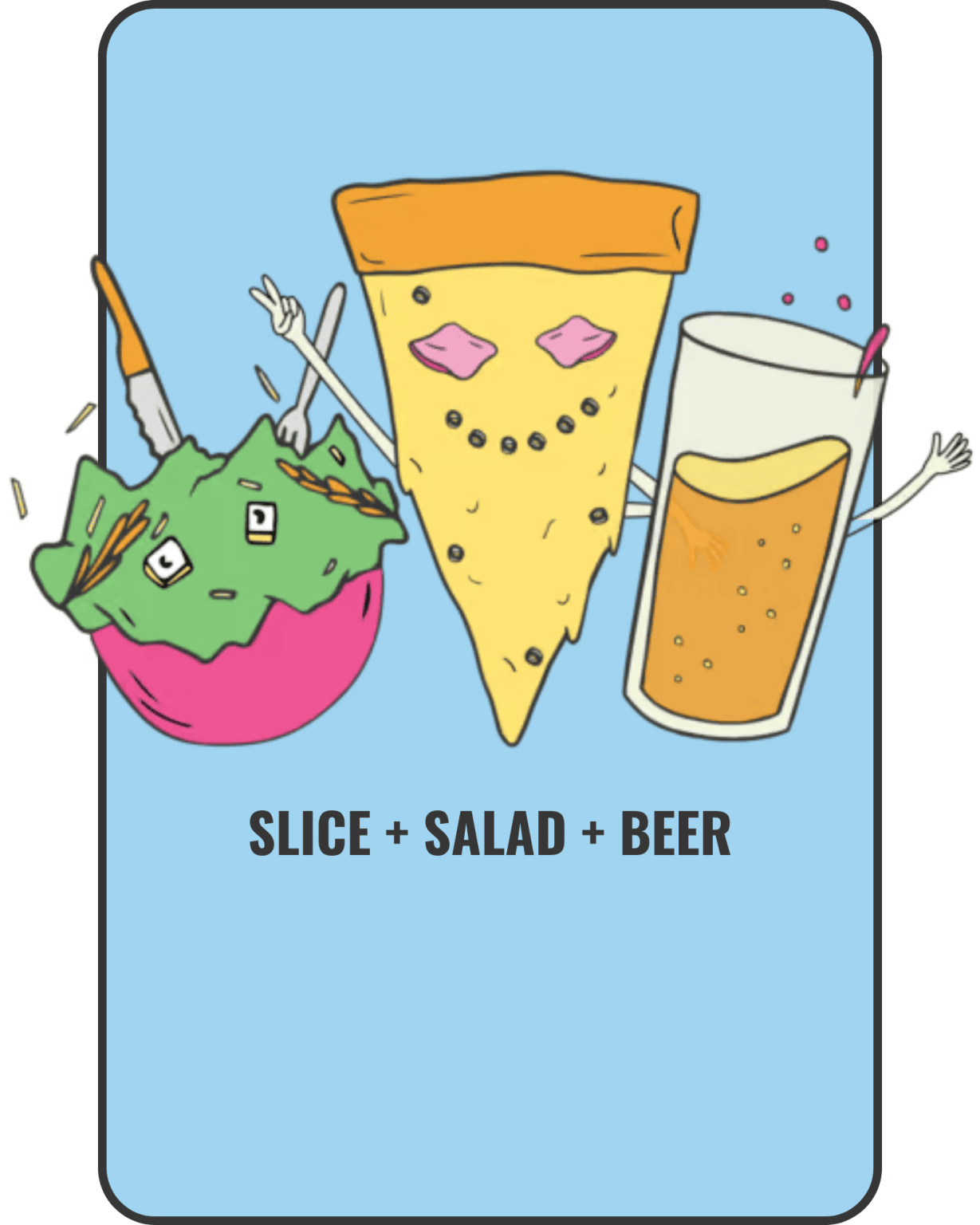 slice+salad+beer
