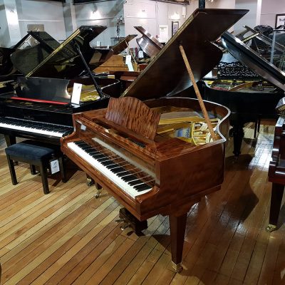 Used Bluthner Style 4 baby grand piano, in a mahogany case, for sale.