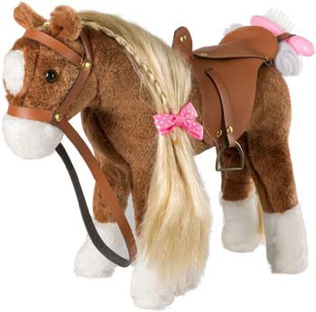 5. HollyHOME Stuffed Animal Horse Pretty Plush Toy Pretend Play Horse 11 inches Brown