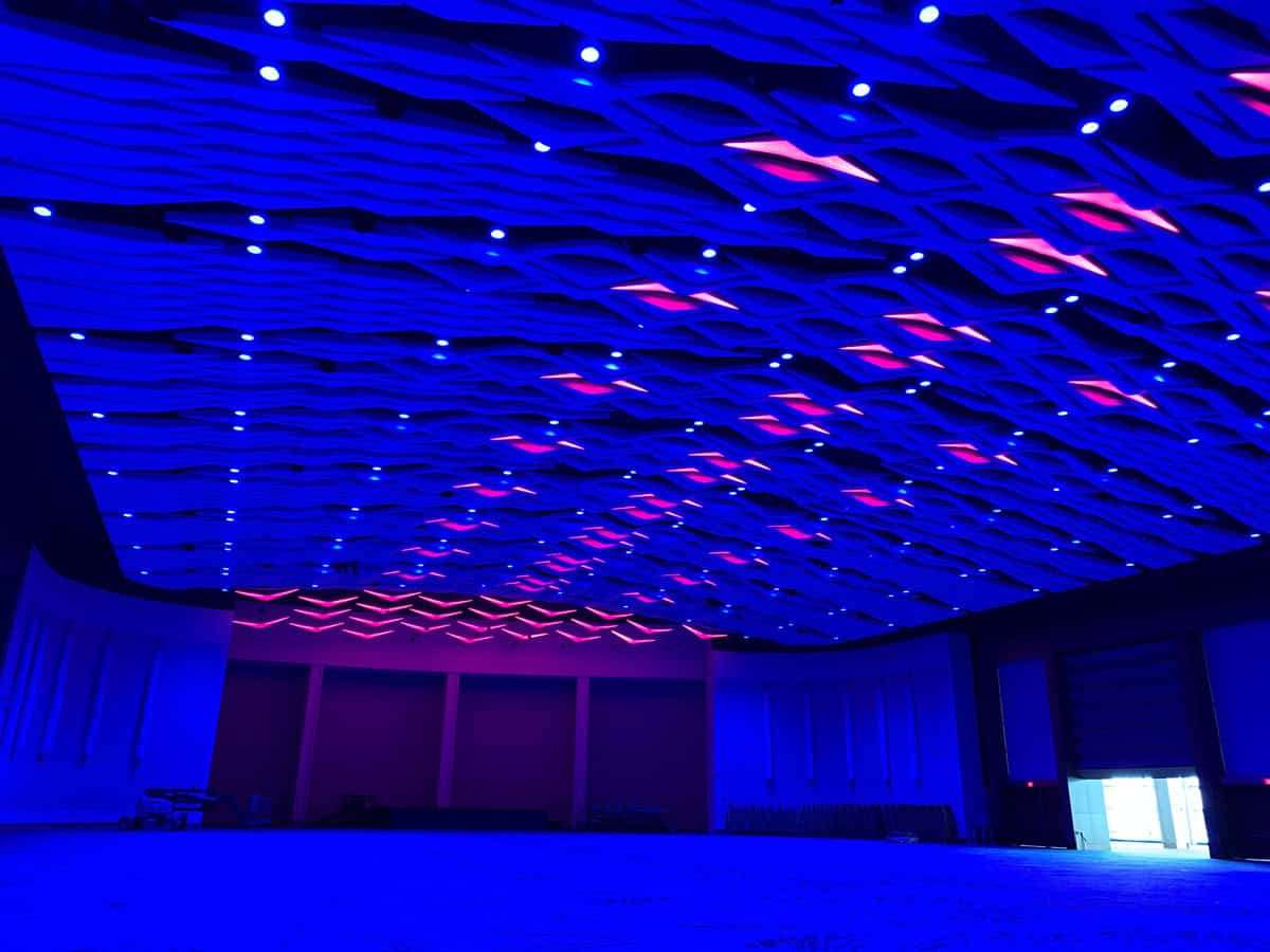 Conference Center - Chromabeams Lighting Blue