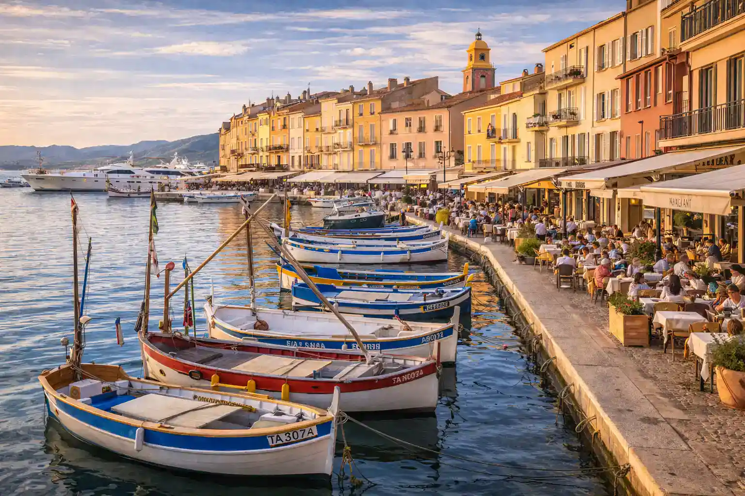 Pampelonne beach with turquoise water and beach clubs