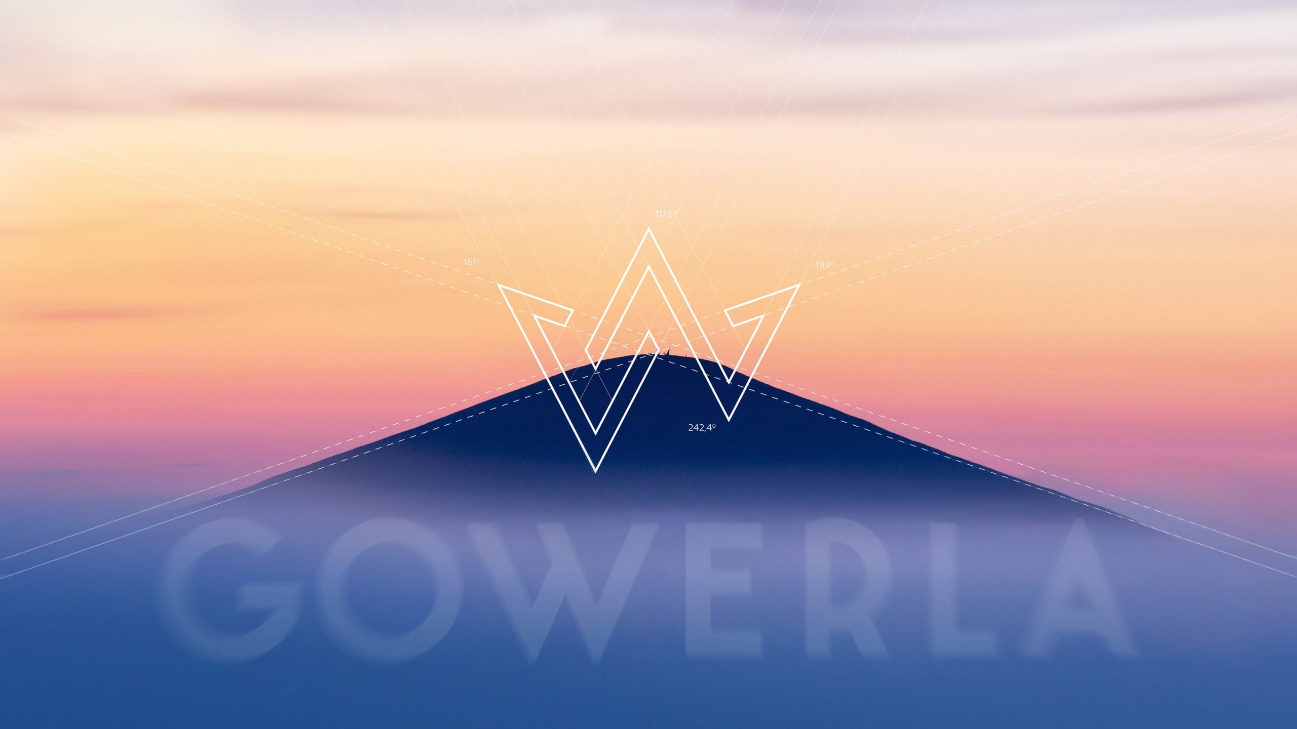 "GOWERLA" logo with Mountain Goverla as background