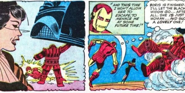 Bande dessiné d'iron man et Black Widow.