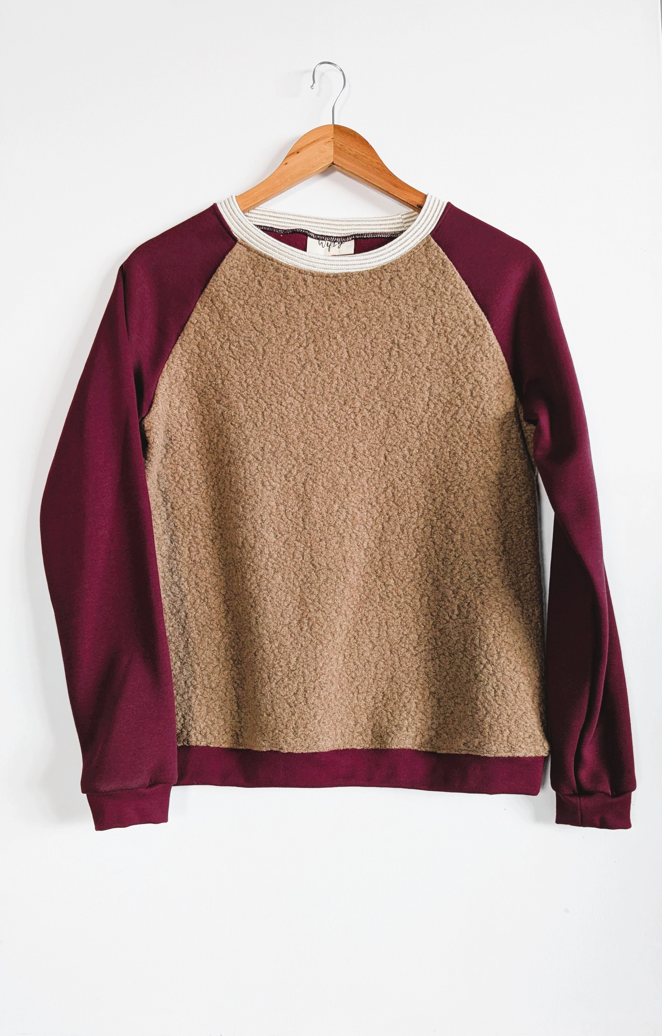 Sweatshirt Femme Cosy, Bouclette Mocha et Bordeau