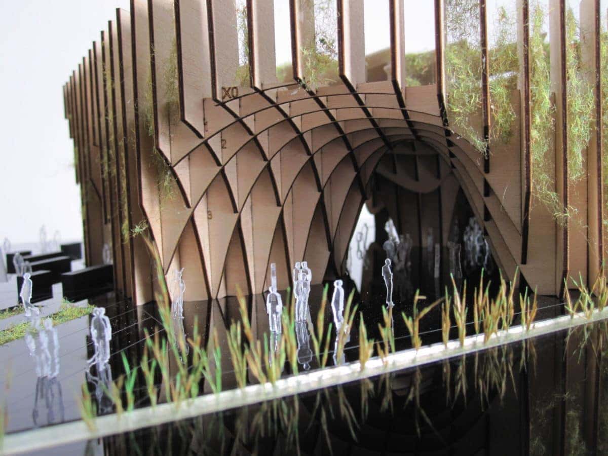 Maquette de concours architecture du Pavillon de l'exposition universelle de Milan XTU au 1/100ème
