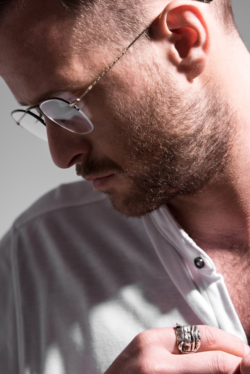 Un'immagine dello shooting per David Marc