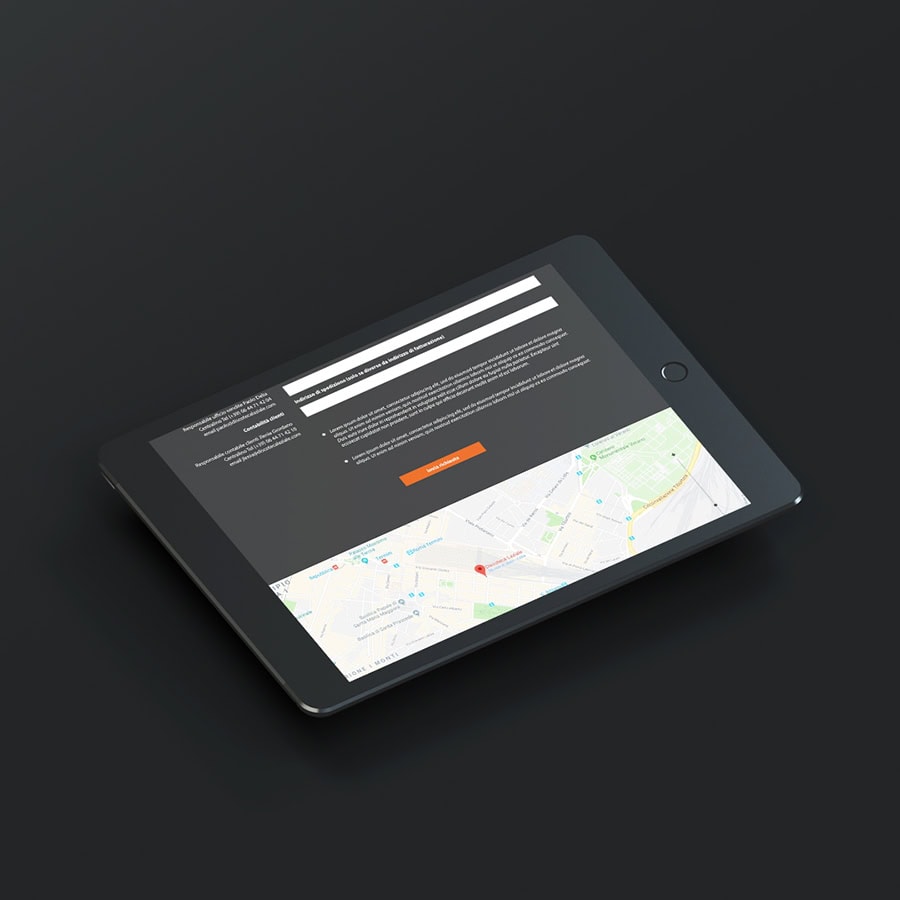 Sito Web per Discoteca Laziale. Immagine dimostrativa su tablet