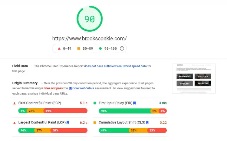 wpx vs. bluehost - google speed test