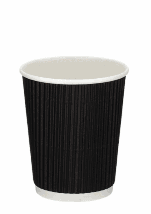 12oz Black Kraft Ripple Cup
