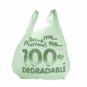 Light Green Tint Printed Vest Carrier Bag 100% Degradable With EPI Additive