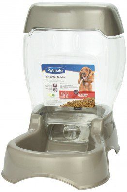 An example of a gravity pet feeder on white bg