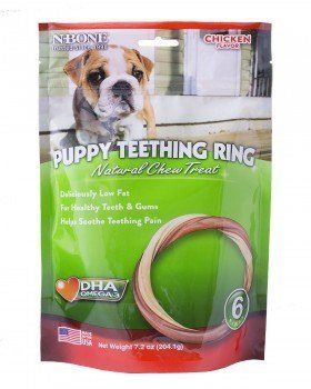 Pouch of N-Bone teething ring on white bg