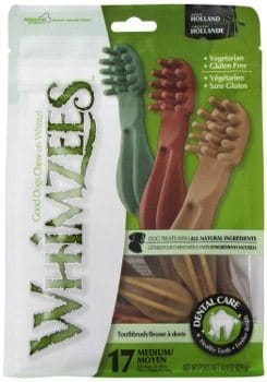 Packet of Paragon Whimzees Toothbrush Treat isolated on white