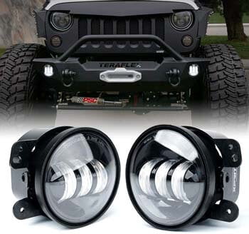 9: Xprite 4 Inch LED Fog Lights for 2007-2018 Jeep Wrangler JK Unlimited JK