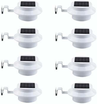 2: FALOVE Outdoor Solar Gutter LED Lights