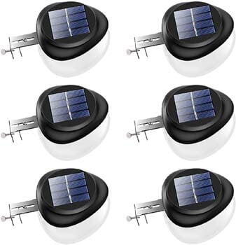 1: JSOT Solar Gutter Lights Newest 9 LED Outdoor Fence Light