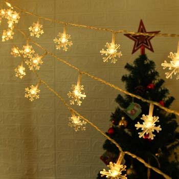 10: ANJAYLIA Christmas Lights Snowflake String Lights