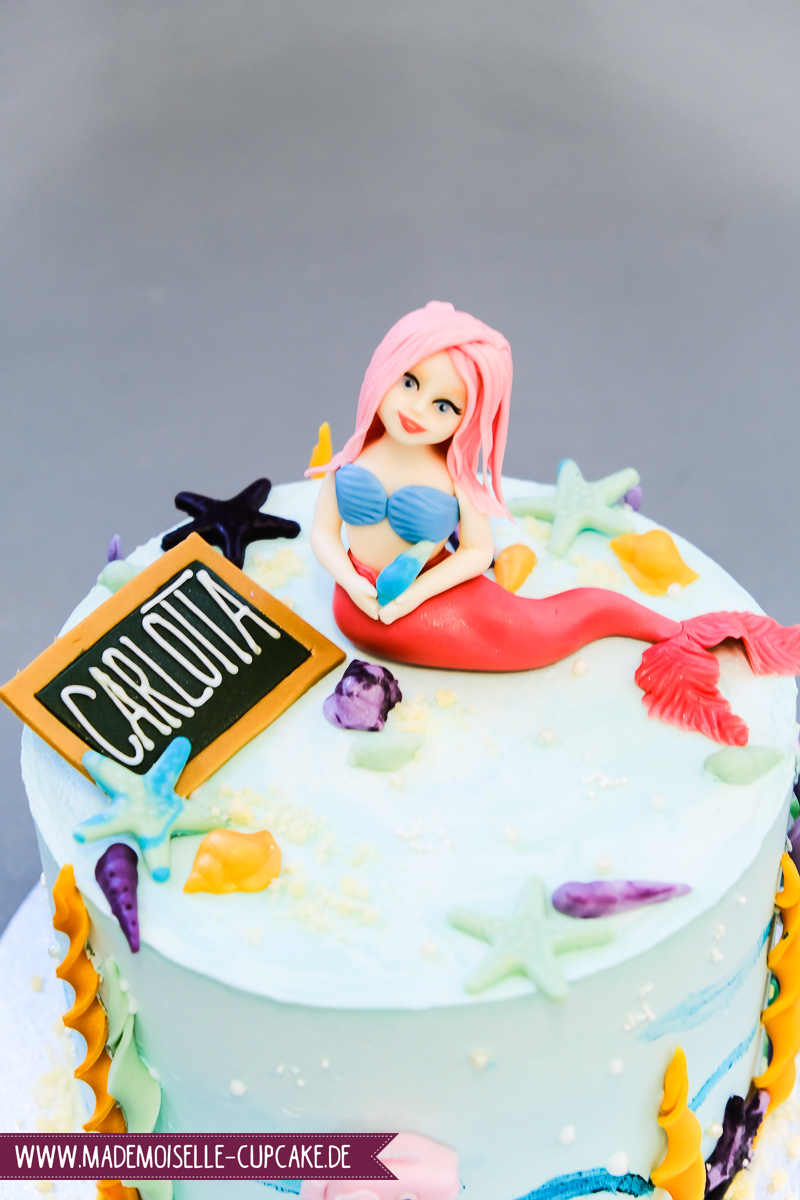 Meerjungfrau Einschulung Kind Torte Cake Motivtorte Fondant Mademoiselle Cupcake Magdeburg