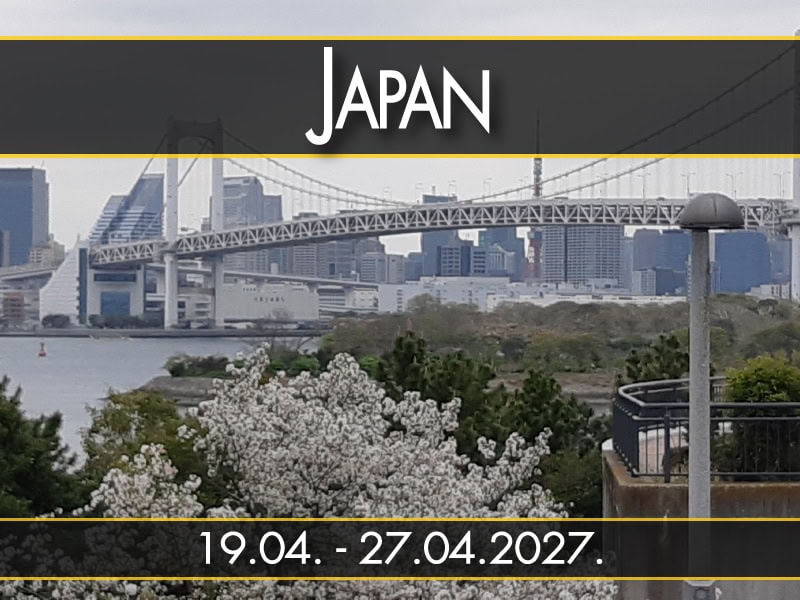 Japan, polazak 19.04. - 27.04.2027.: Rejnbou most i trešnjin cvet, bandera u kadru