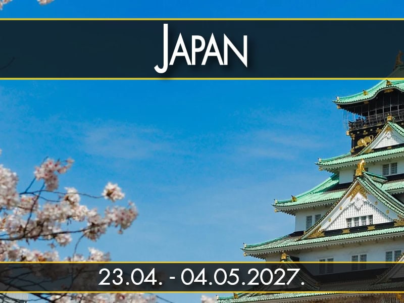 Japan, polazak 23.04. - 04.05.2027.: Zamak Osaka sa trešnjinim cvetom, 2,5:1 pa isecanje zadržava deo cveta i deo zamka
