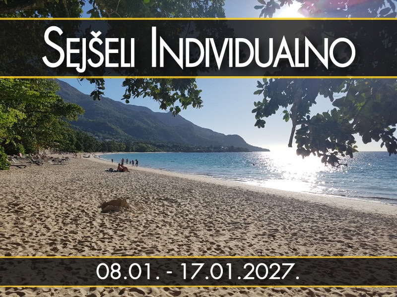 Sejšeli Individualno, polazak 08.01. - 17.01.2027.: Plaža Beau Vallon sa suncem i planinom, večernja svetlost