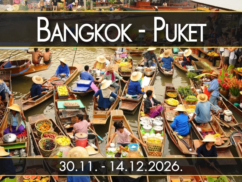 Bangkok - Puket, polazak 30.11. - 14.12.2026.: plutajuća pijaca kod Bangkoka