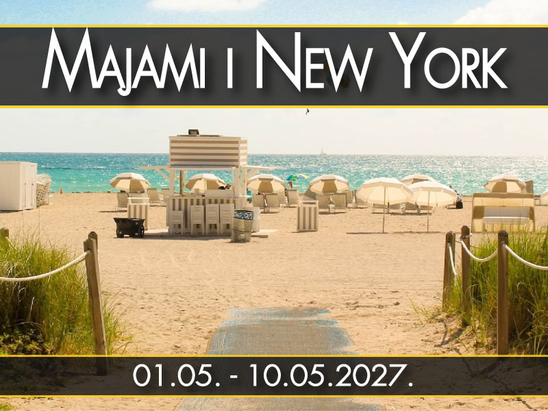 Majami i New York, polazak 01.05.2027.: plaža Majami Bič sa suncobranima