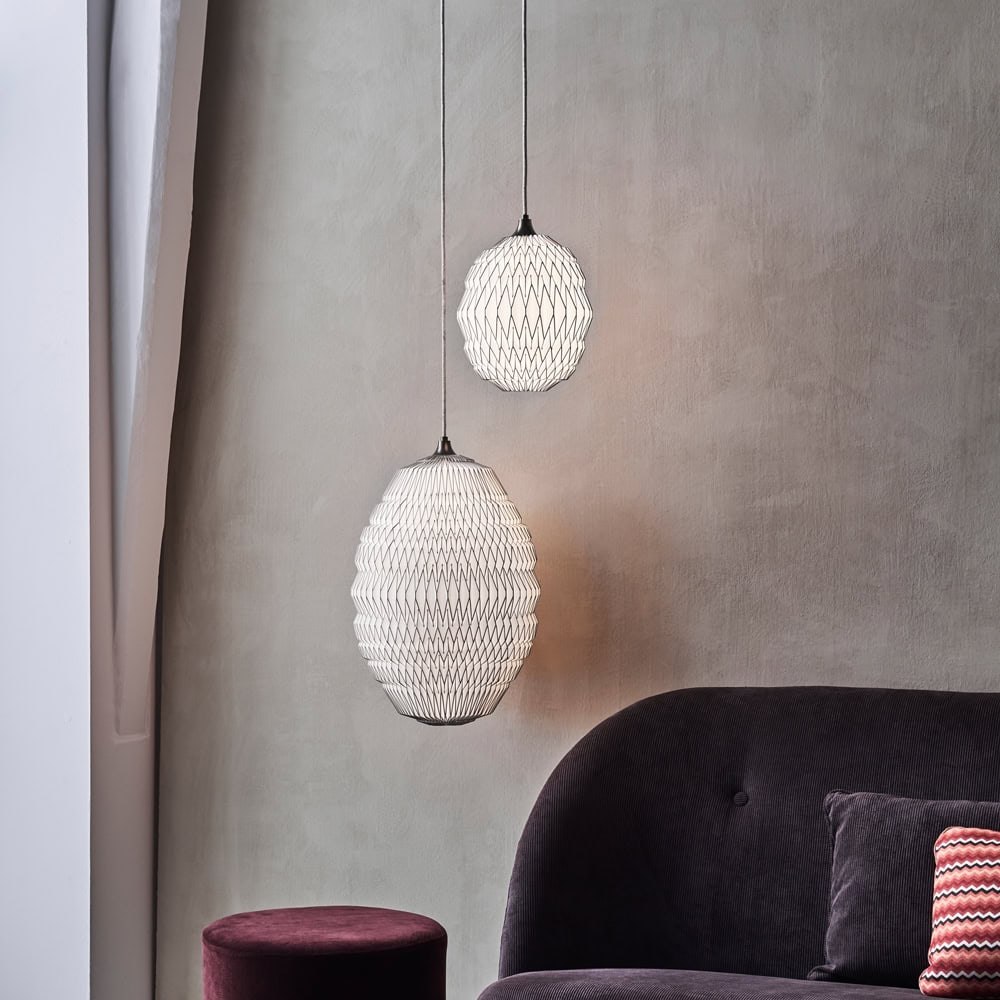 Pendelleuchte CALEO weiss/bronze