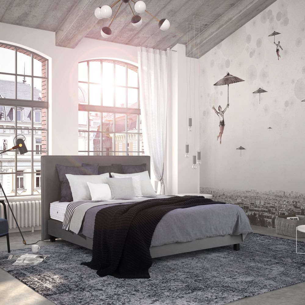 Polsterbett LIKE 24 Seven (Stoff Hot Madison CH1249/093) - Ausstellungsbett