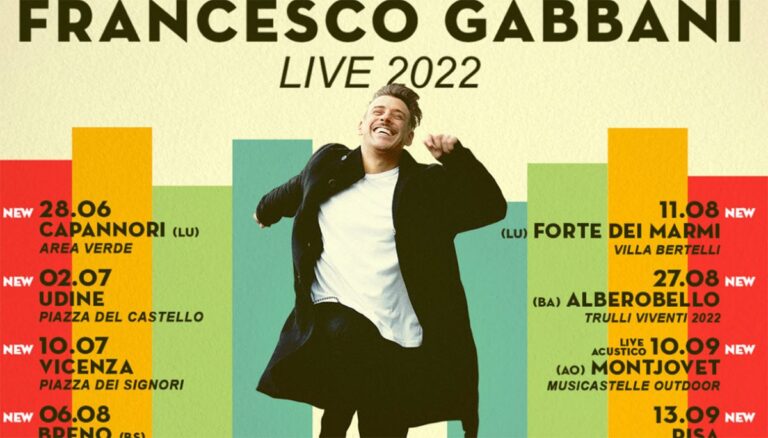 francesco gabbani roma biglietti 2022