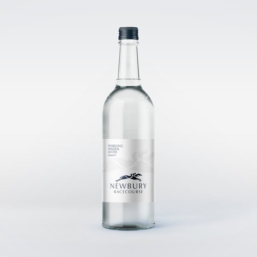 newbury racecourse sparkling branded water bottle
