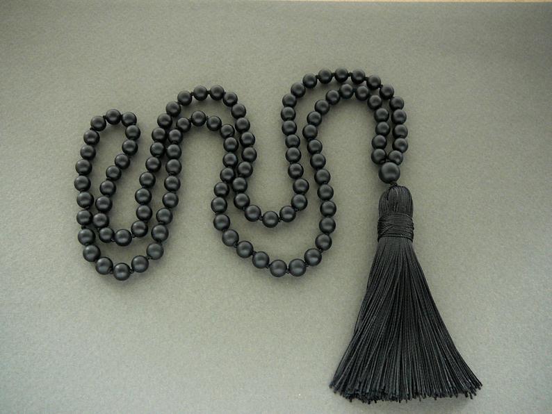 black mala beads