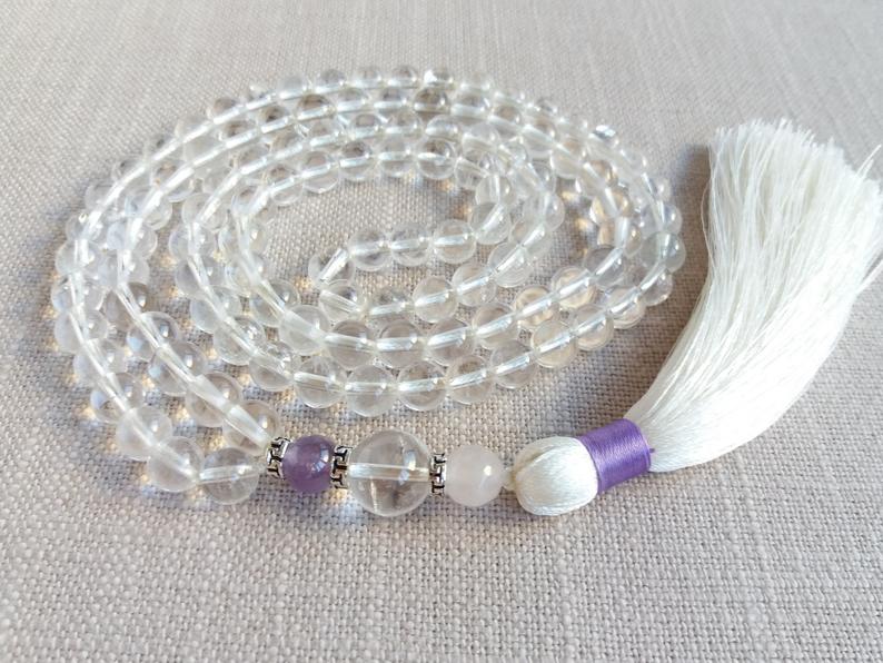 white mala beads