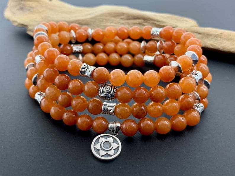 orange mala beads