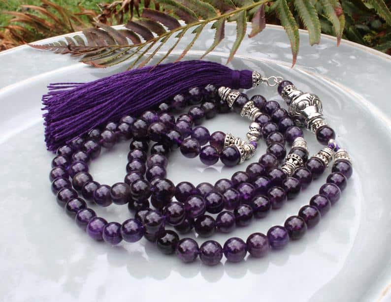 purple mala beads