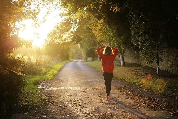 person exercising in morning