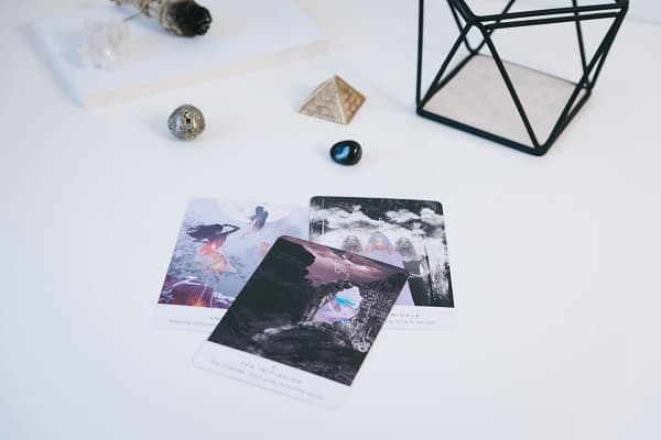 tarot cards on white surface