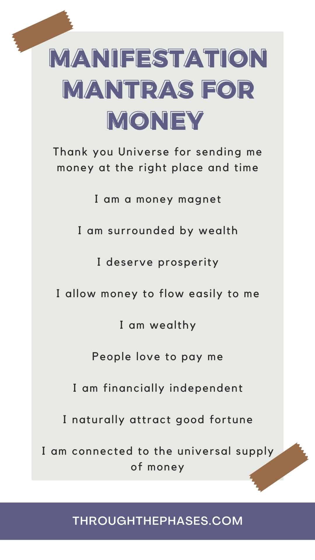 manifestation mantras for money