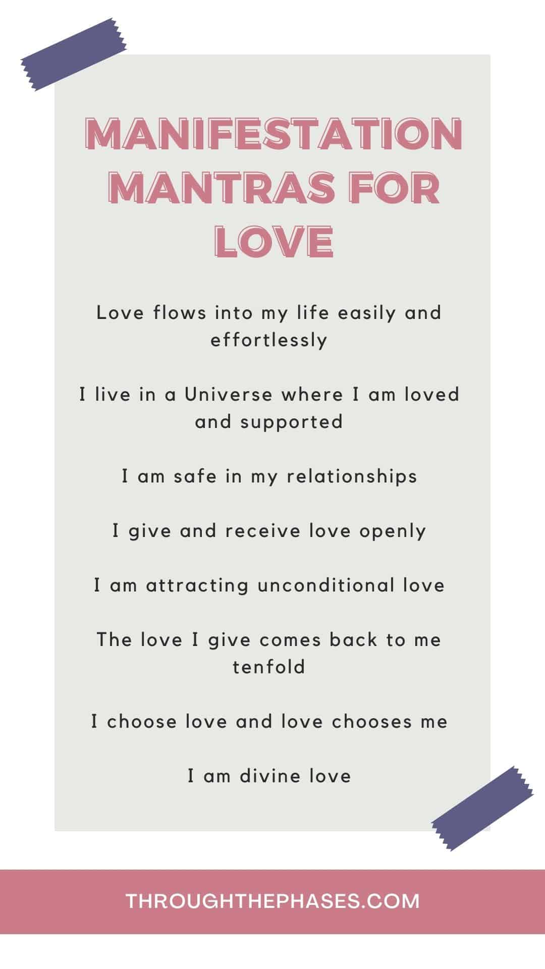 manifestation mantras for love