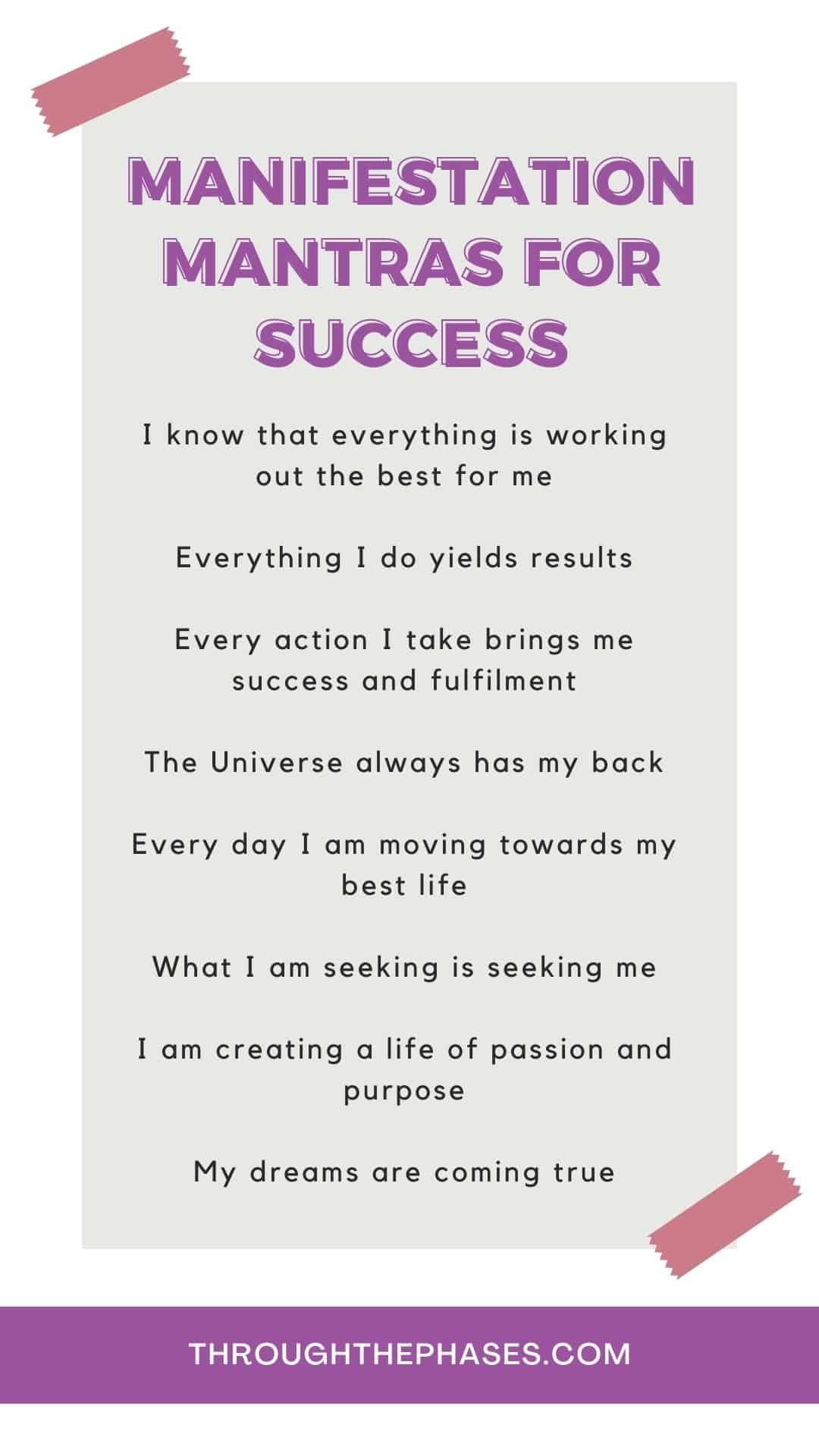 manifestation mantras for success