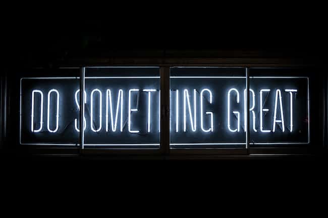inspired action law of attraction do something great sign