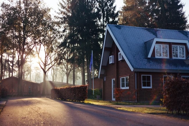 beautiful home surrounded by trees