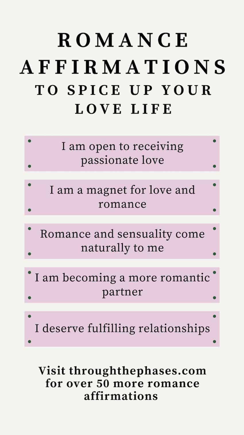 romance affirmations to spice up your love life