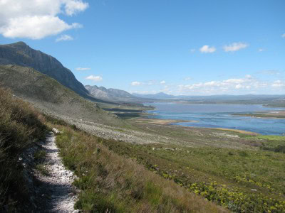 View to lagoon and Stanford, Hermanus Walk