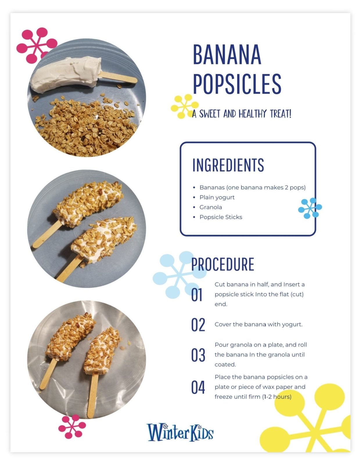 Banana Popsicles Printable Preview