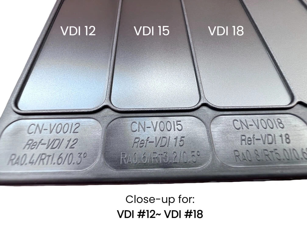 VDI 3400 Texture Card for VDI 12, VDI 15 and VDI 18