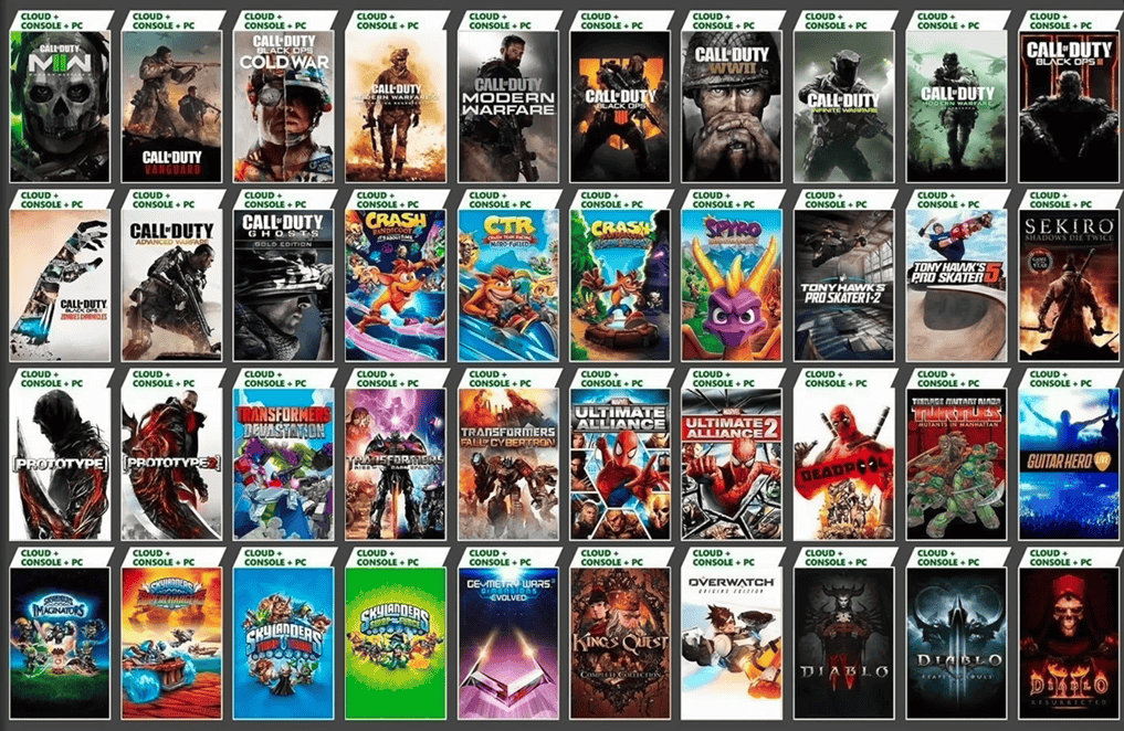 Concept image of older Call of Duty titles on Xbox Game Pass.