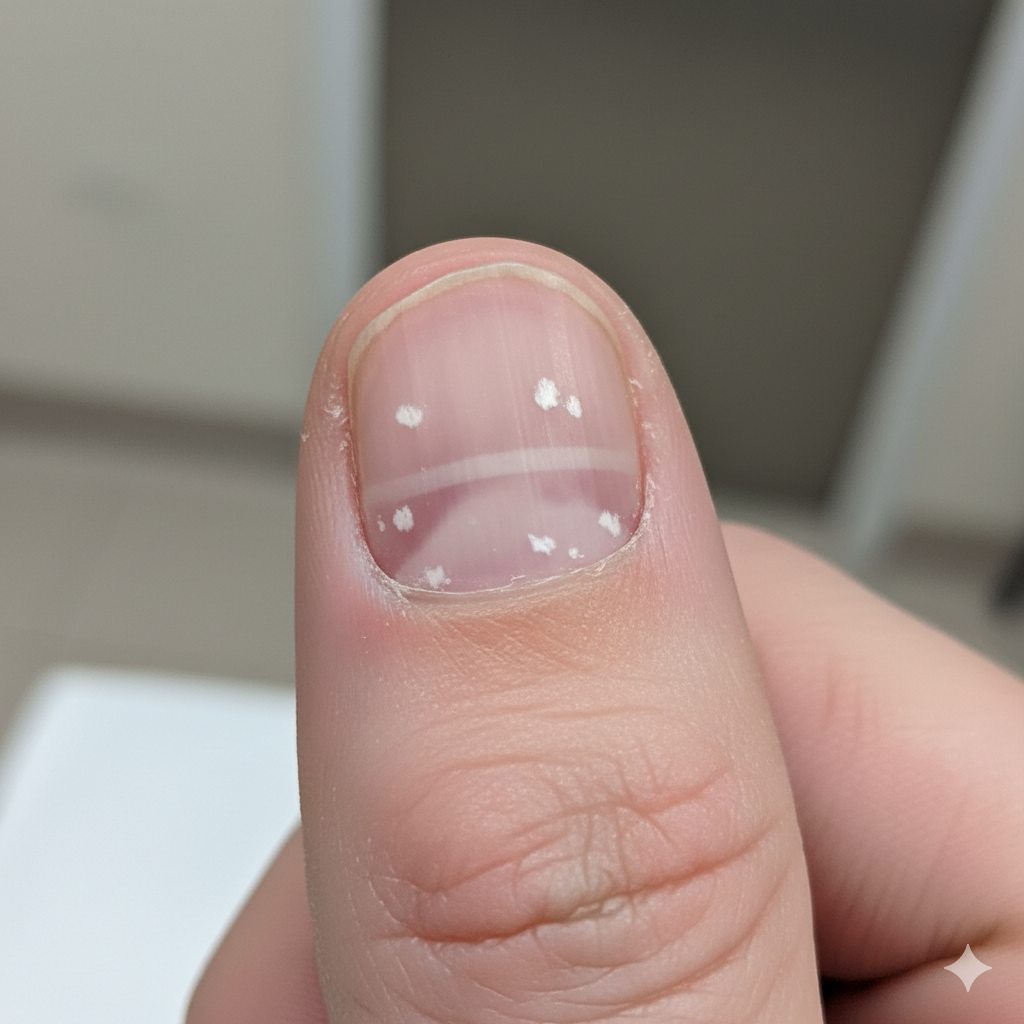 Image of a zinc deficient fingernail