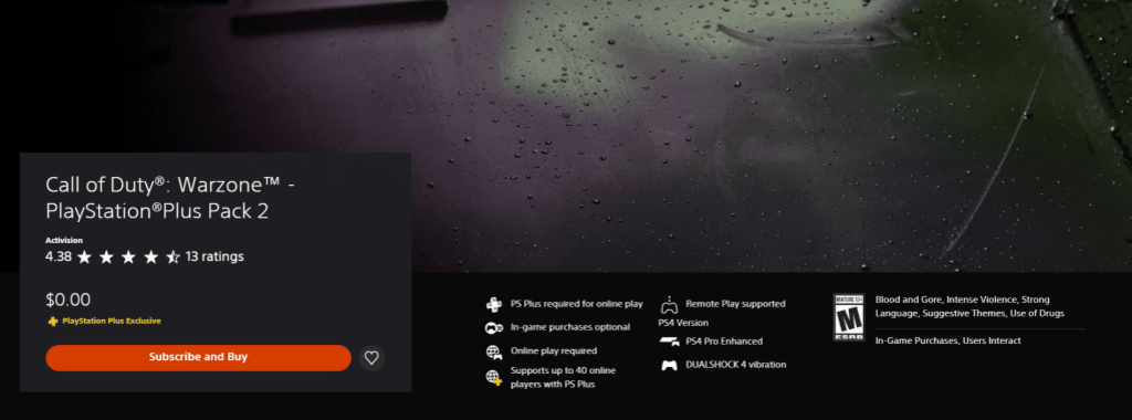 Call of Duty: Warzone - PlayStation Plus Pack 2 in Playstation Store 