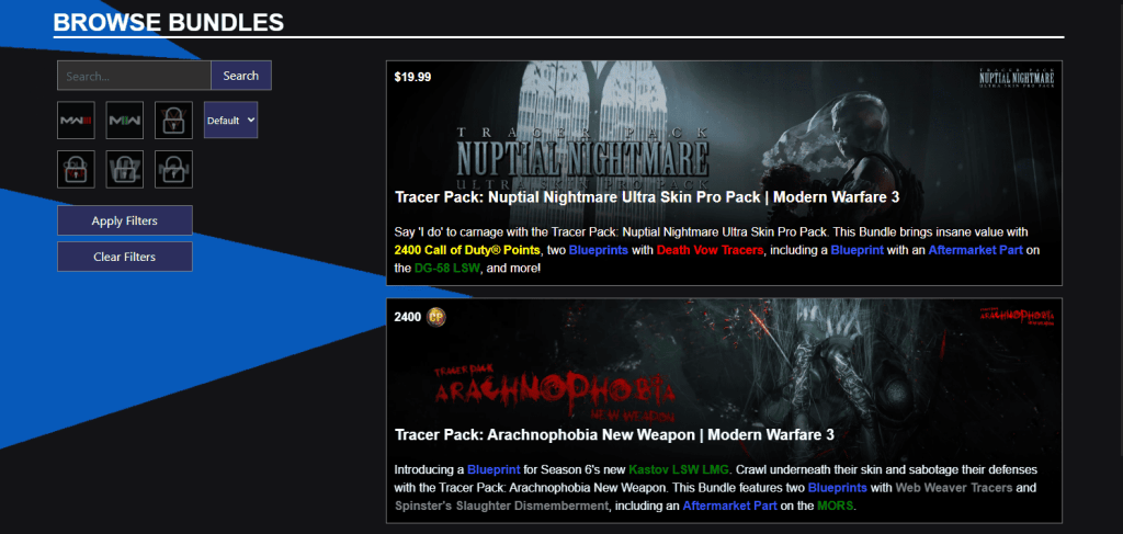 Stockpile Homepage - Bundle Archive for MW2 & MW3. Soon to include MW 2019, Vanguard, Cold War, & Black Ops 6.